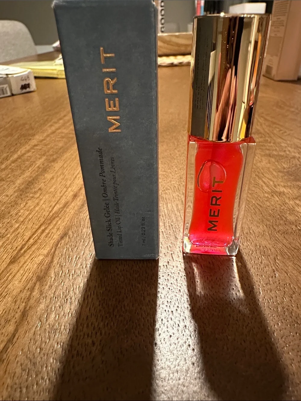 BNIB Merit Shade Stick Gelee Tinted Lip Oil In Les Deux MSRP $25
